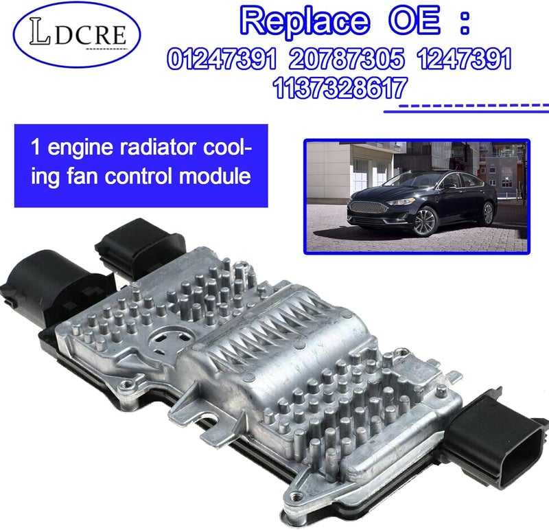 LDCRE Engine Radiator Cooling Fan Control Module for Ford Fusion 2006-2020, Flex 2009-2019, Police Interceptor, Chevrolet Captiva Sport, Replaces 01247391, 20787305, 1247391,1137328617 - Image 3